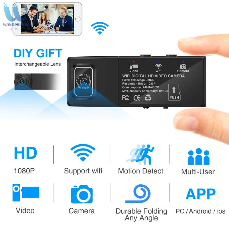 Wonderlong Dual Camera Mini Wireless Camera Module HD 1080P P2P Mini DV Camcorder DIY Removable Camera
Wonderlong Dual Camera Mini Wireless Camera Module HD 1080P P2P Mini DV Camcorder DIY Removable Camera