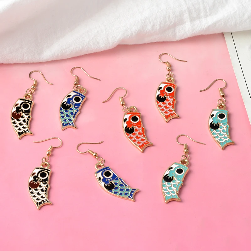 Japanese Fish ! Cartoon Cute Vintage Kimono Lucky Cartoon Nishikigoi Koi Fish Enamel Earrings For Women
Japanese Fish ! Cartoon Cute Vintage Kimono Lucky Cartoon Nishikigoi Koi Fish Enamel Earrings For Women