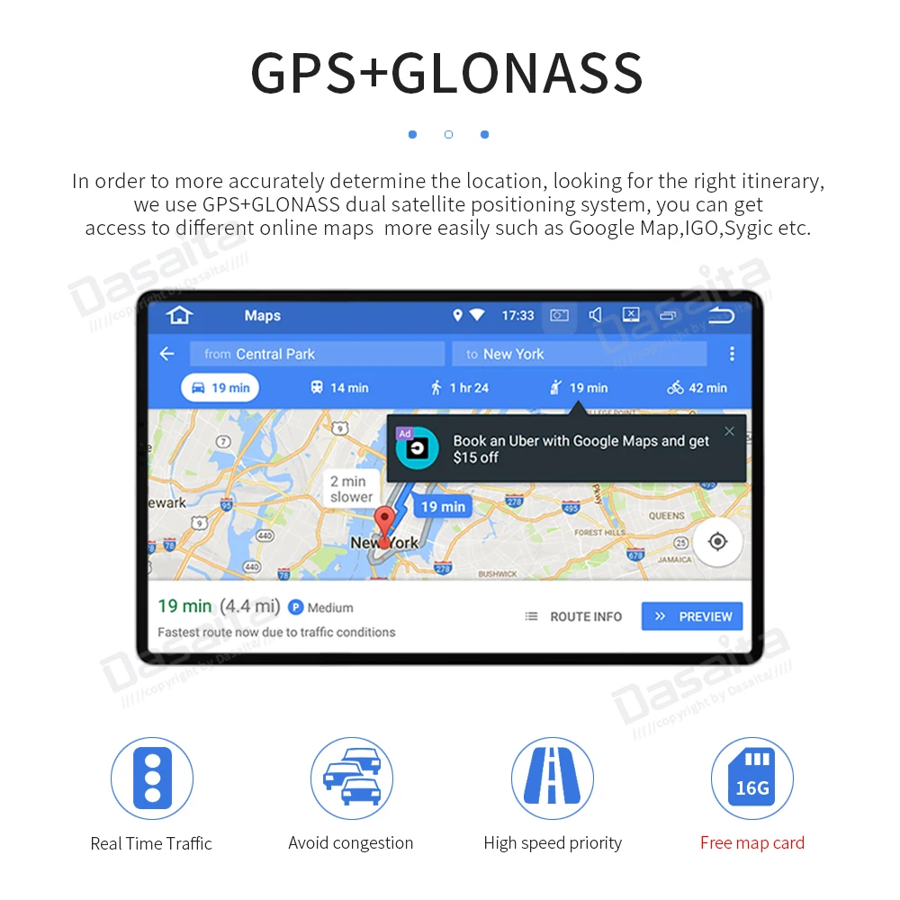 Sale Dasaita 10.2" Touch Screen Car Stereo Android 9.0 Navigation for Toyota Alphard 2015 2016 2017 2018 Radio GPS Bluetooth 4G RAM 20