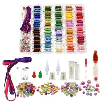 374pcs Embroidery Floss Cross Stitch Threads, 100Colors Friendship Bracelet String with Organizer Storage Box, Floss Bobbins
374pcs Embroidery Floss Cross Stitch Threads, 100Colors Friendship Bracelet String with Organizer Storage Box, Floss Bobbins