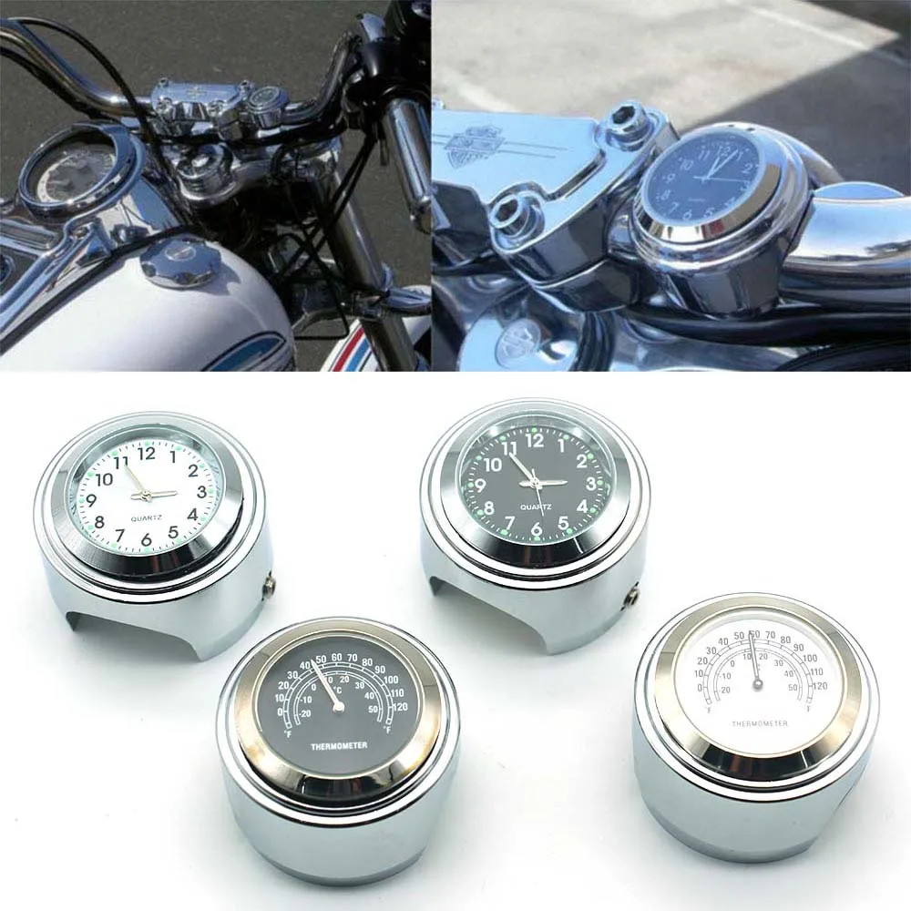 Universal Accessories Motorcycles Thermometer Clock Watch Chrome Waterproof 7/8 Motorcycle Handlebar Mount Temp
Universal Accessories Motorcycles Thermometer Clock Watch Chrome Waterproof 7/8 Motorcycle Handlebar Mount Temp