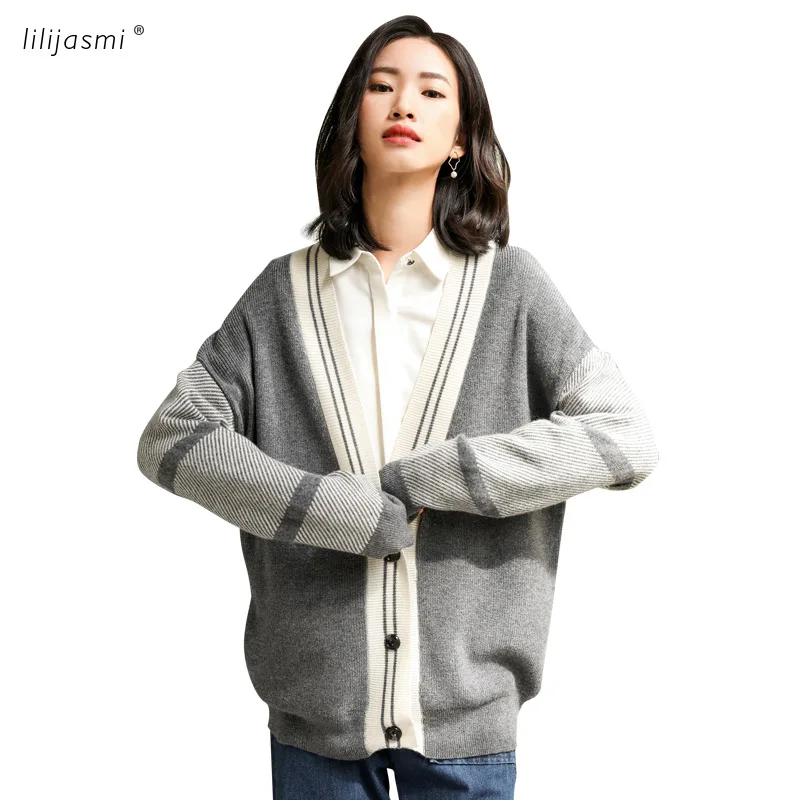 2019 Women Sweater Spring Autumn Women's Thick Loose 100% Wool Cardigan Patchwork Cardigan Sweater Outerwear Knitting Jacket
2019 Women Sweater Spring Autumn Women's Thick Loose 100% Wool Cardigan Patchwork Cardigan Sweater Outerwear Knitting Jacket