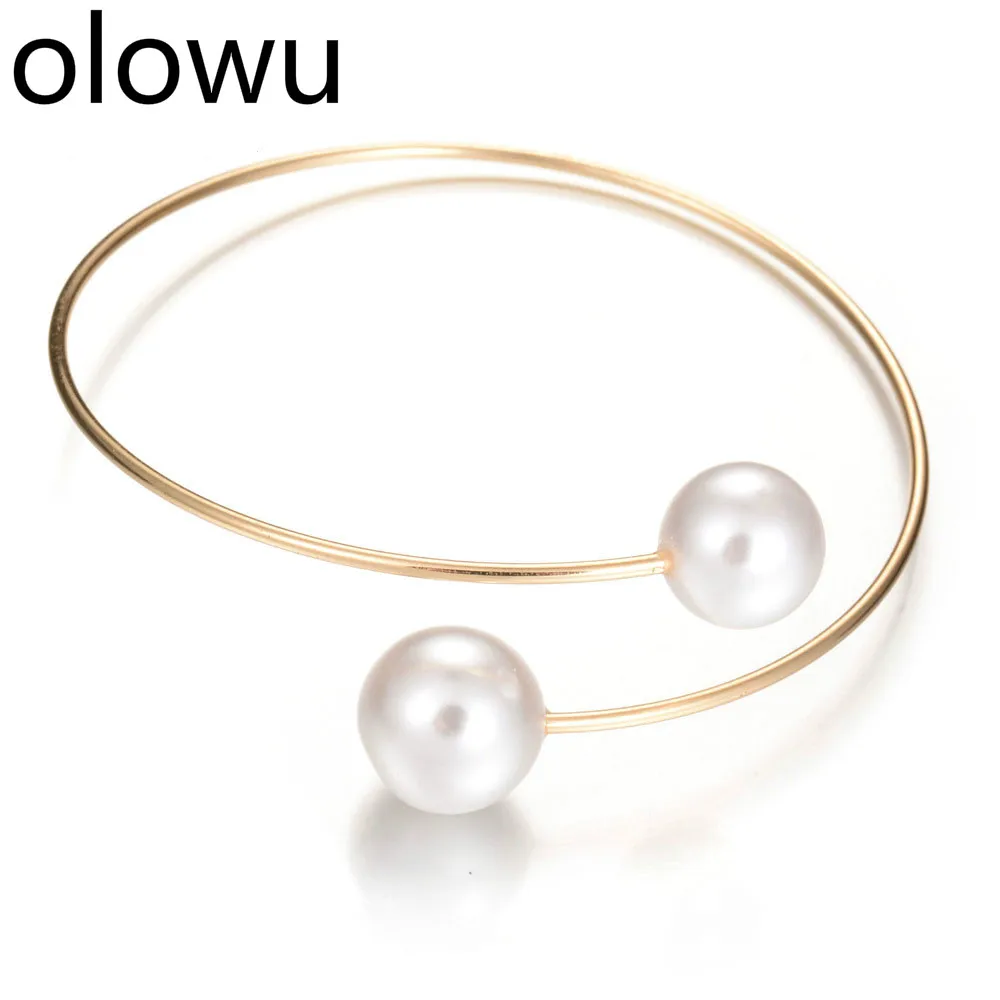 olowu Women Accessories Pearl Metal Gold Silver Bangle Bracelet Bangles Adjustable Open Wire Bracelet Dropshipping Fashion
olowu Women Accessories Pearl Metal Gold Silver Bangle Bracelet Bangles Adjustable Open Wire Bracelet Dropshipping Fashion