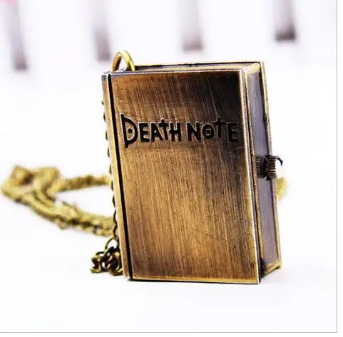 Bronze death note pocket watch necklace women watches book shape quartz fashion vintage retro nice new hour good quality
Bronze death note pocket watch necklace women watches book shape quartz fashion vintage retro nice new hour good quality