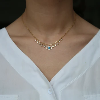2018 Trendy Elegance Statement Necklace Charm AAA cz blue opal EYE Beads Choker Necklace For Women Kolye Collier Femme
2018 Trendy Elegance Statement Necklace Charm AAA cz blue opal EYE Beads Choker Necklace For Women Kolye Collier Femme