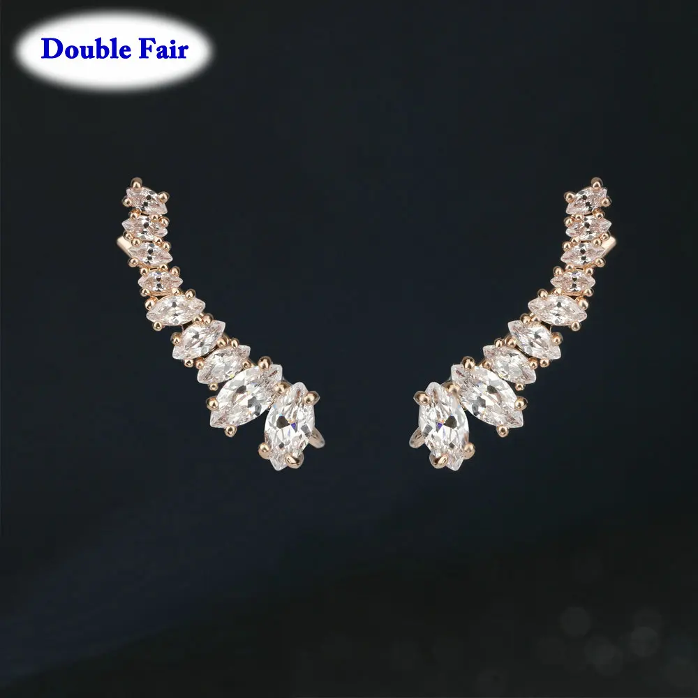 Double Fair CZ Stone Wing Style Stud Earrings Rose Gold/White Gold Color Tone Fashion Cubic Zirconia Jewelry For Women DWE791M
Double Fair CZ Stone Wing Style Stud Earrings Rose Gold/White Gold Color Tone Fashion Cubic Zirconia Jewelry For Women DWE791M