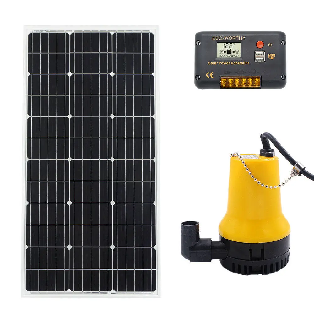 Solar panel and pump for water feature & 12V Solar Submersible Clear Water Pump & 20A Charge Controller & 100W Solar Panel
Solar panel and pump for water feature & 12V Solar Submersible Clear Water Pump & 20A Charge Controller & 100W Solar Panel