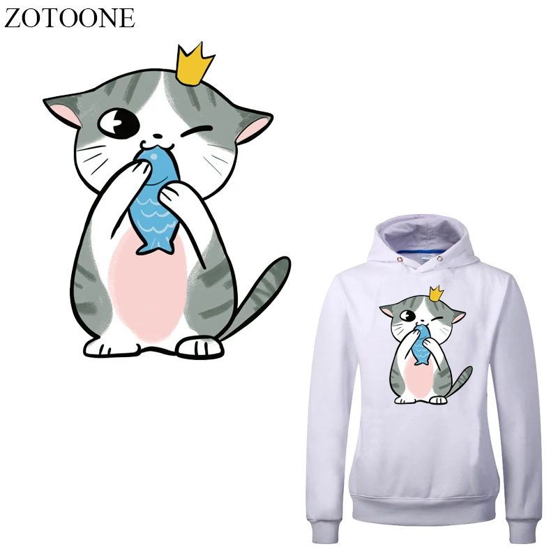 ZOTOONE Cartoon Cat Patch Heat Transfer Vinyl Stickers for Kids Clothing DIY T-shirt Applique Iron on Fish Crown Patches
ZOTOONE Cartoon Cat Patch Heat Transfer Vinyl Stickers for Kids Clothing DIY T-shirt Applique Iron on Fish Crown Patches