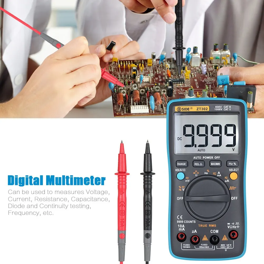 BSIDE Digital Multimeter Voltmeter Ammeter Ohm Capacitance Tester Diagnostic Machine 9999 Counts Auto Manual Range Multimeters
BSIDE Digital Multimeter Voltmeter Ammeter Ohm Capacitance Tester Diagnostic Machine 9999 Counts Auto Manual Range Multimeters