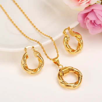 2019 New Big Hoop Earrings Pendant Women's wedding Jewelry Sets Real 24 k yellow Solid Gold Finish Africa Daily Wear Gift
2019 New Big Hoop Earrings Pendant Women's wedding Jewelry Sets Real 24 k yellow Solid Gold Finish Africa Daily Wear Gift