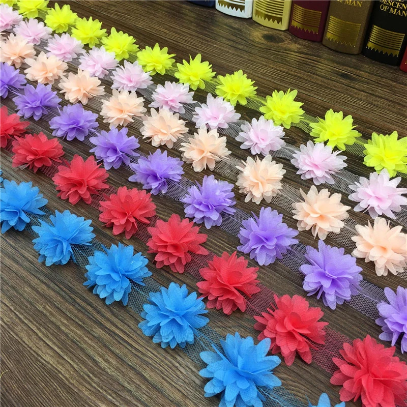 Hot 1 yard 6 Leaves 18 Colorful Flowers Chiffon Three-Dimensional Flowers Lace Fabric Decoration DIY Garment Accessories Ribbon
Hot 1 yard 6 Leaves 18 Colorful Flowers Chiffon Three-Dimensional Flowers Lace Fabric Decoration DIY Garment Accessories Ribbon