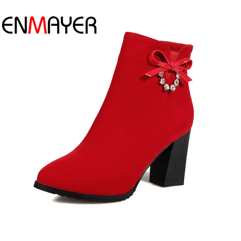 ENMAYE 2017 Women Shoes Red Black Folck Fashion Sexy Pointed Toe Ankle Boots Square Heels Shoes Women High Heel Women Boots
ENMAYE 2017 Women Shoes Red Black Folck Fashion Sexy Pointed Toe Ankle Boots Square Heels Shoes Women High Heel Women Boots