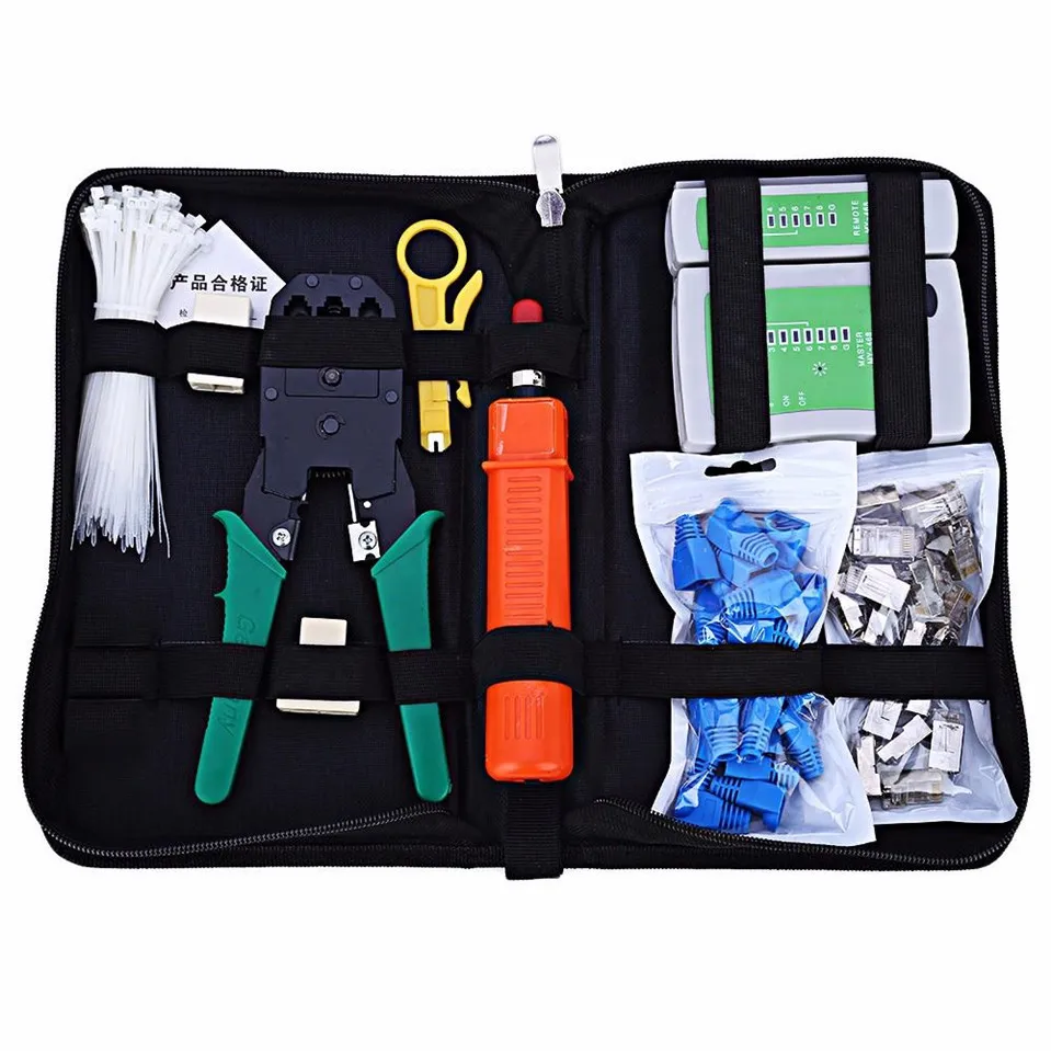 Ethernet Computer Maintenance Network Tool Cable Tester Kit RJ45 Crimper Plug Crimping Set RJ11 Cat5 Cat6 Wire Line Detector
Ethernet Computer Maintenance Network Tool Cable Tester Kit RJ45 Crimper Plug Crimping Set RJ11 Cat5 Cat6 Wire Line Detector