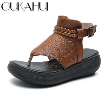 OUKAHUI High Quality 2019 Summer Genuine Leather Vintage Flip Flops Sandals Women Flat Platform Buckle Beach Sandals Women Shoes
OUKAHUI High Quality 2019 Summer Genuine Leather Vintage Flip Flops Sandals Women Flat Platform Buckle Beach Sandals Women Shoes