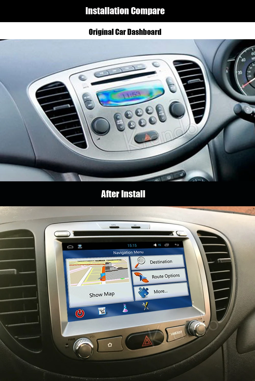 Krando 7" Android 9.0 car dvd gps navigation multimedia system for