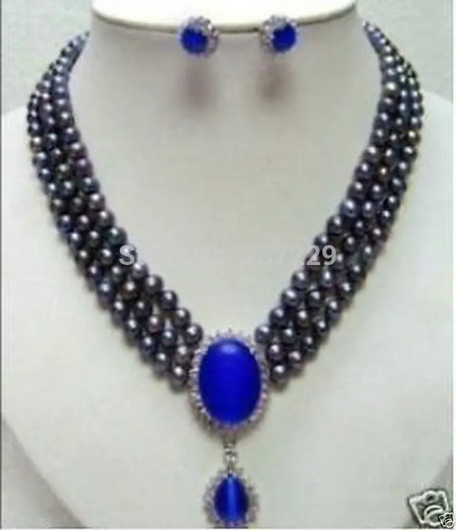 DD Wholesale price FREE SHIPPING ^^^Rare black 6-7mm pearl necklace Opal pendant earring
DD Wholesale price FREE SHIPPING ^^^Rare black 6-7mm pearl necklace Opal pendant earring