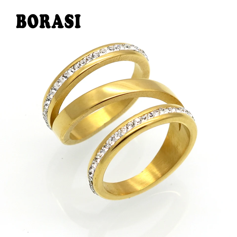 BORASI Gold Color Engagement Rings For Women Stainless Steel Wedding Jewelry Crystal Ring Stainless Steel Jewelry
BORASI Gold Color Engagement Rings For Women Stainless Steel Wedding Jewelry Crystal Ring Stainless Steel Jewelry