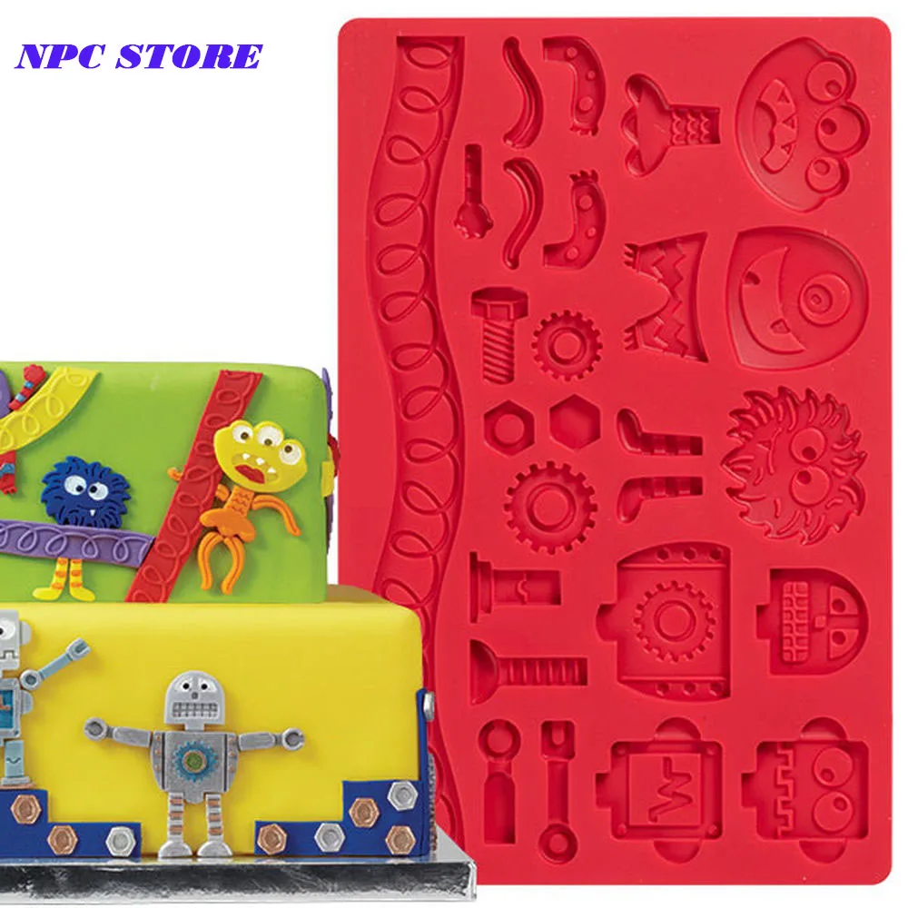 NPC SILICONE ROBOTS AND MONSTERS FONDANT AND GUM PASTE MOLD,SUGAR CRAFT MOULDS,CAKE CUPCAKES DECORATING MOLDS WILTON STYLE
NPC SILICONE ROBOTS AND MONSTERS FONDANT AND GUM PASTE MOLD,SUGAR CRAFT MOULDS,CAKE CUPCAKES DECORATING MOLDS WILTON STYLE
