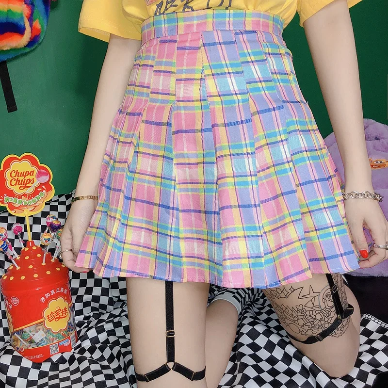 Harajuku Pink Plaid Skirt Women Cute Gradient Color Lattice Pleated Skirt for Girls Sweet Summer Fashion
Harajuku Pink Plaid Skirt Women Cute Gradient Color Lattice Pleated Skirt for Girls Sweet Summer Fashion
