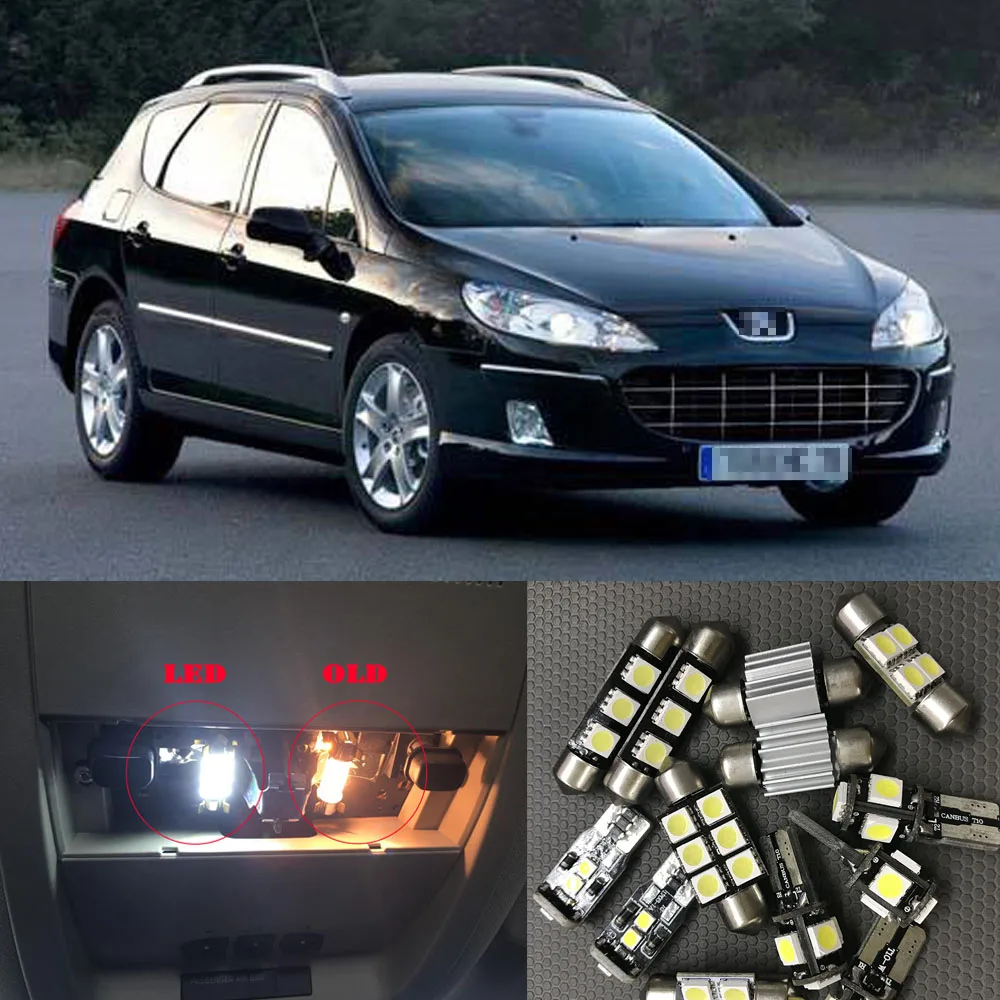 11Pcs Cool White Canbus LED Car Bulbs Interior Package Kit For Peugeot 407 SW 2004-2010 Map Dome Trunk Glove Box Light
11Pcs Cool White Canbus LED Car Bulbs Interior Package Kit For Peugeot 407 SW 2004-2010 Map Dome Trunk Glove Box Light