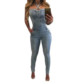 Denim Overalls Women 2018 Sexy Halter Jeans Jumpsuits Square Neck Sleeveless Playsuits Body For Women Rompers Womens Jumpsuit
Denim Overalls Women 2018 Sexy Halter Jeans Jumpsuits Square Neck Sleeveless Playsuits Body For Women Rompers Womens Jumpsuit