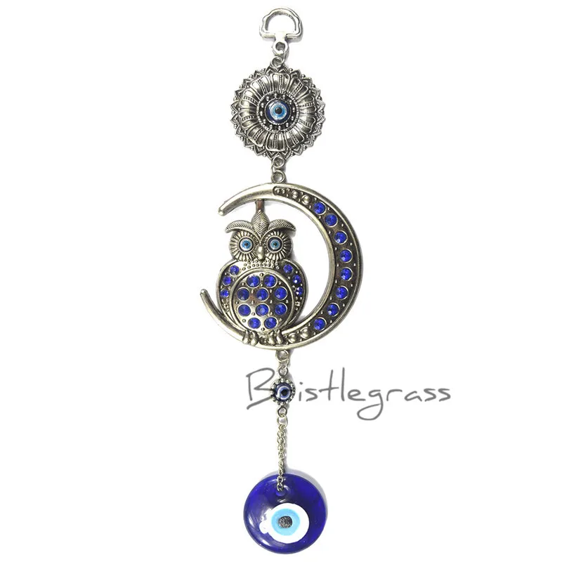 BRISTLEGRASS Turkish Blue Evil Eye Rhinestone Moon Owl Wall Hanging Pendants Amulets Lucky Charms Blessing Protection Gift Decor
BRISTLEGRASS Turkish Blue Evil Eye Rhinestone Moon Owl Wall Hanging Pendants Amulets Lucky Charms Blessing Protection Gift Decor