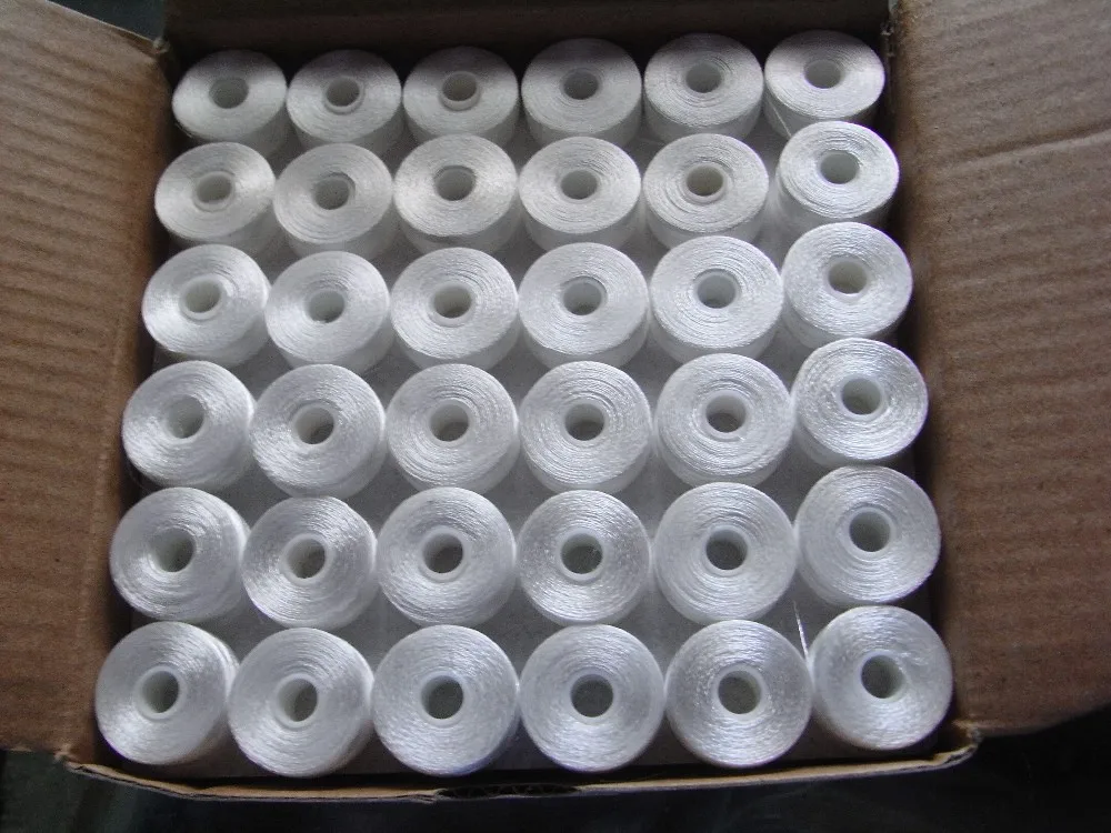 144PCS/BX Wholesale 75D/2 sideless 100% Polyester Embroidery Bobbin thread for Tajima Barudan SWF Chinese embroidery machines
144PCS/BX Wholesale 75D/2 sideless 100% Polyester Embroidery Bobbin thread for Tajima Barudan SWF Chinese embroidery machines
