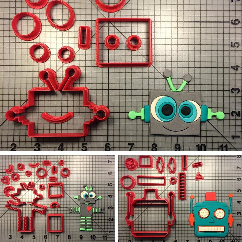 Robot Series Cookie Cutter Set Fondant Cupcake Top Cutter Custom Made 3D Printed Robot Cookie Sharp Cake Decorating Tools Baking
Robot Series Cookie Cutter Set Fondant Cupcake Top Cutter Custom Made 3D Printed Robot Cookie Sharp Cake Decorating Tools Baking