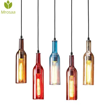Mrosaa 220V Vintage Wine Bottle Pendant Light Artistic E27 Glass Hanging Lamp for Coffee Bar Restaurant Home Decoration Romantic
Mrosaa 220V Vintage Wine Bottle Pendant Light Artistic E27 Glass Hanging Lamp for Coffee Bar Restaurant Home Decoration Romantic