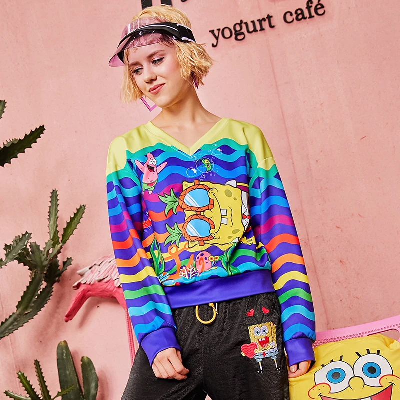 Women Spring Autumn New Long Sleeve Casual Sweatshirts Female Fashion V-Neck Pullovers Fashion Cartoon Print Short Tops Z474
Women Spring Autumn New Long Sleeve Casual Sweatshirts Female Fashion V-Neck Pullovers Fashion Cartoon Print Short Tops Z474
