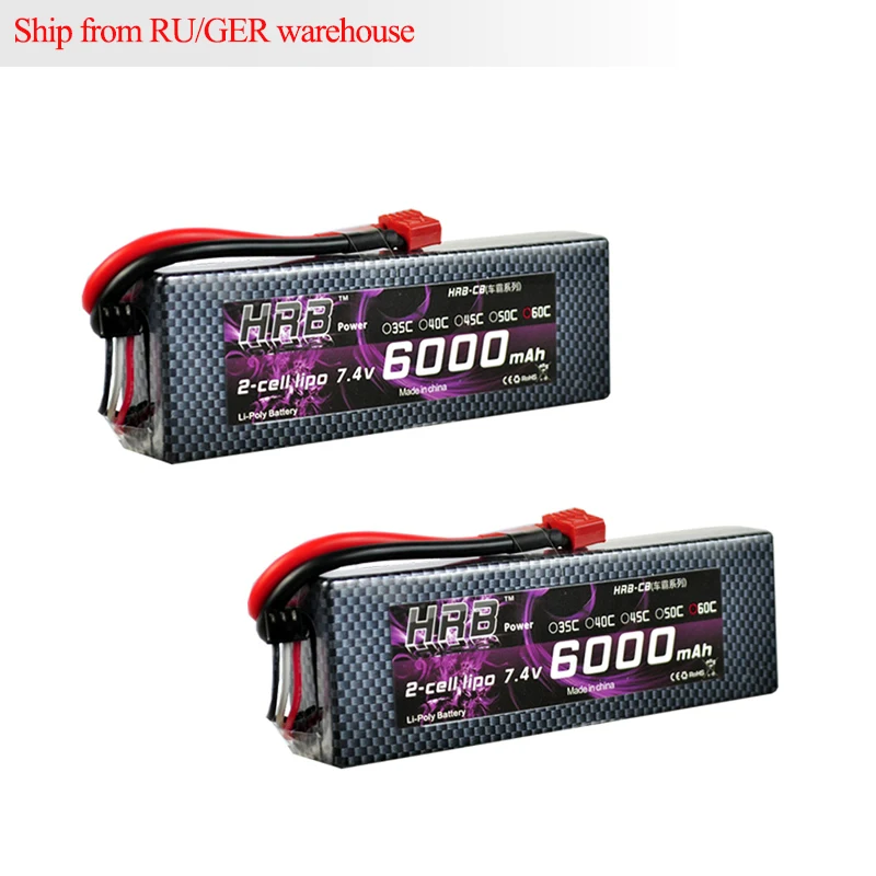 2pcs HRB RC Lipo 2S 7.4V Battery 6000mAh 60C MAX 120C Hard Case For Traxxas RC 1/10 Scale Car RC Boat Helicopter Quadcopter
2pcs HRB RC Lipo 2S 7.4V Battery 6000mAh 60C MAX 120C Hard Case For Traxxas RC 1/10 Scale Car RC Boat Helicopter Quadcopter