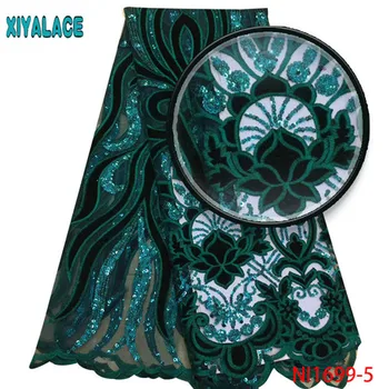 Latest African Wedding Lace Fabric Sequins Fabric 5yards High Quality African Velvet Lace Fabric For Tulle Lace Fabric NI1699
Latest African Wedding Lace Fabric Sequins Fabric 5yards High Quality African Velvet Lace Fabric For Tulle Lace Fabric NI1699