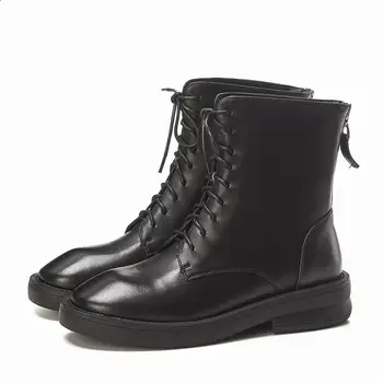 Women's genuine leather lace-up flats ankle boots leisure punk martin boots autumn warm plush Motorcycle boots comfortable shoes
Women's genuine leather lace-up flats ankle boots leisure punk martin boots autumn warm plush Motorcycle boots comfortable shoes