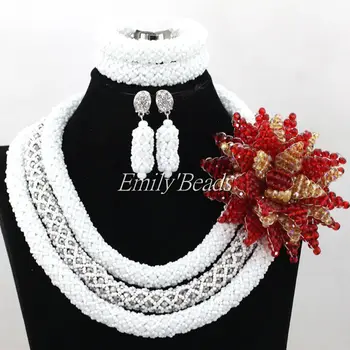 Stylish African Costume Jewelry Set White/Silver Nigerian Wedding African Beads Jewelry Set Big Flower Free Shipping ALJ100
Stylish African Costume Jewelry Set White/Silver Nigerian Wedding African Beads Jewelry Set Big Flower Free Shipping ALJ100