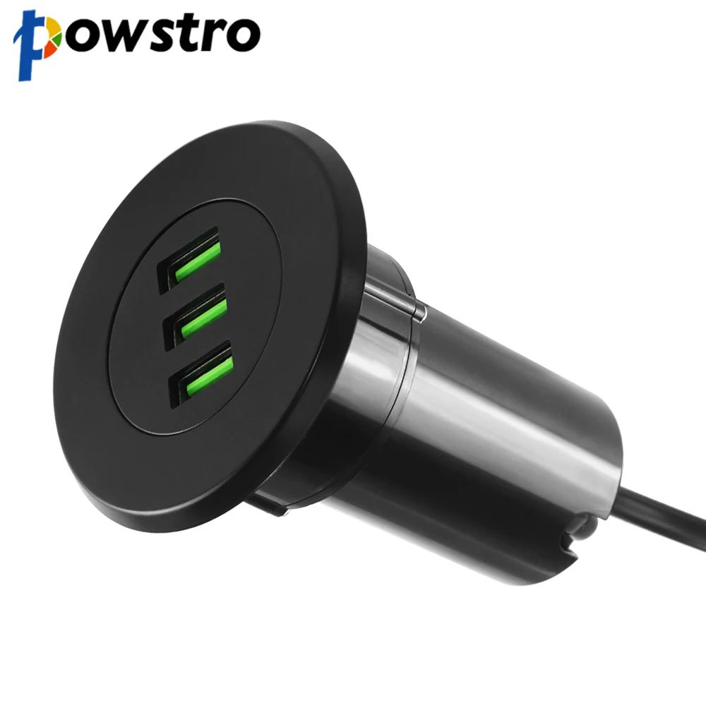 Powstro 5V/3.1A Three-USB Port Desktop Hole USB Charger Hub Grommet Portable Adapter Fast Charging for Samsung GALAXY
Powstro 5V/3.1A Three-USB Port Desktop Hole USB Charger Hub Grommet Portable Adapter Fast Charging for Samsung GALAXY