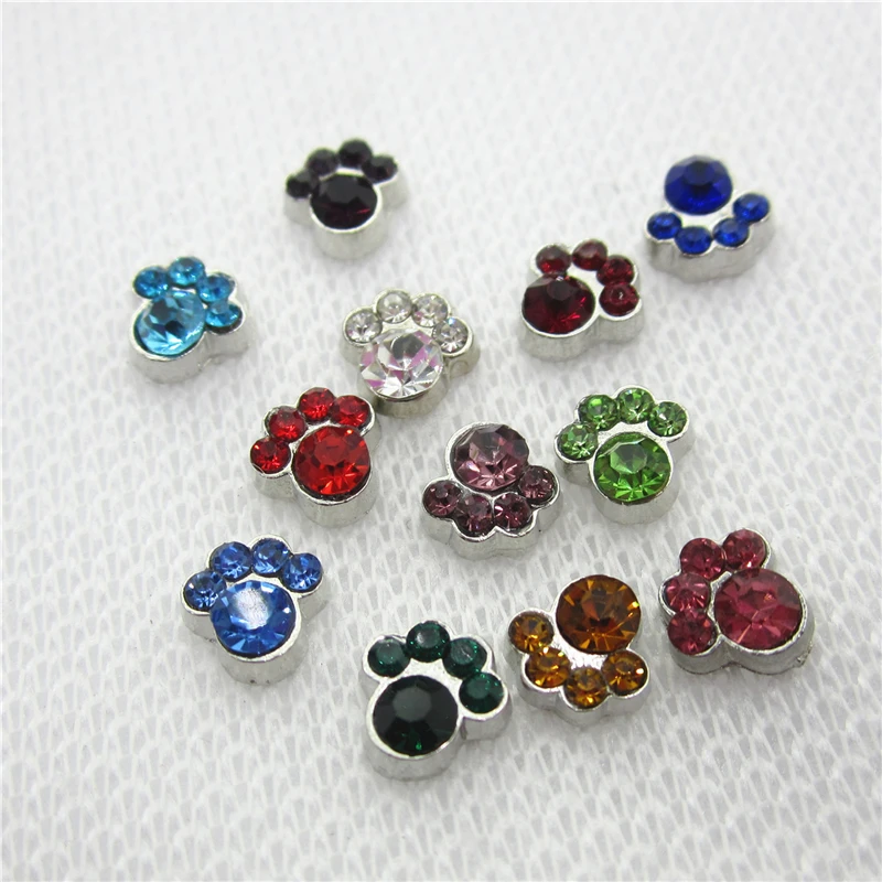120pcs/lot Mix 12 Month Birthstone Crystal dog paw Floating Charms Living Glass Memory Lockets Charm DIY Jewelry charms
120pcs/lot Mix 12 Month Birthstone Crystal dog paw Floating Charms Living Glass Memory Lockets Charm DIY Jewelry charms