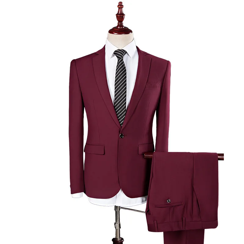 Autumn Men's Two-piece Suit Korean Version of the Slim Suit Wedding Groom Business Large Size Multi-color Boutique Suit
Autumn Men's Two-piece Suit Korean Version of the Slim Suit Wedding Groom Business Large Size Multi-color Boutique Suit