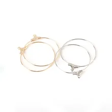 50 cái/lốc 30mm to tròn vòng bông tai vòng tròn cổ điển thời trang nữ sắt tai dây móc tự làm trang sức chất liệu(China)