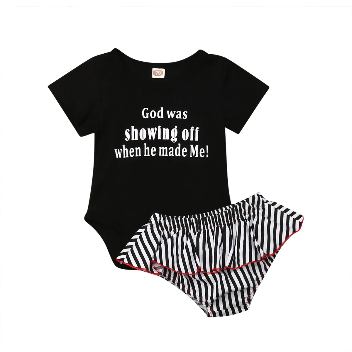 Baby Girls Newborn Clothes Cotton Romper Short Sleeve Print Letter Jumpsuit Summer Shorts 2PCS Sunsuit Set | Детская одежда и