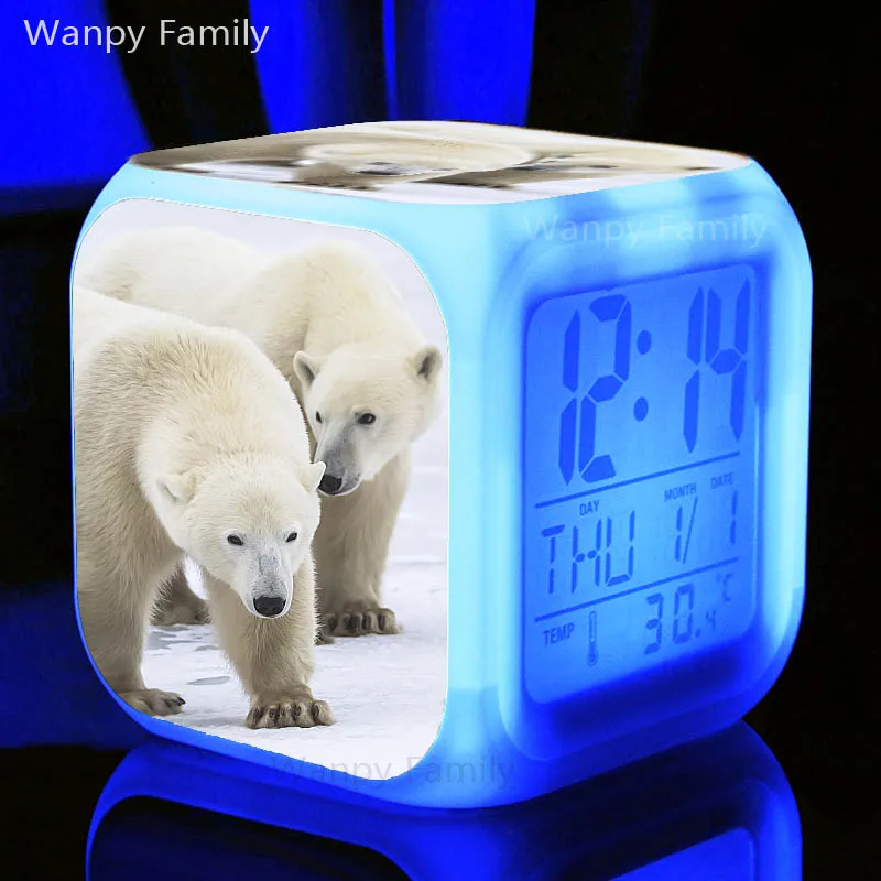 Polar bear alarm Clock Displays time date Temperature Alarm Clocks For kids toys Multi-function alarm clocks
Polar bear alarm Clock Displays time date Temperature Alarm Clocks For kids toys Multi-function alarm clocks