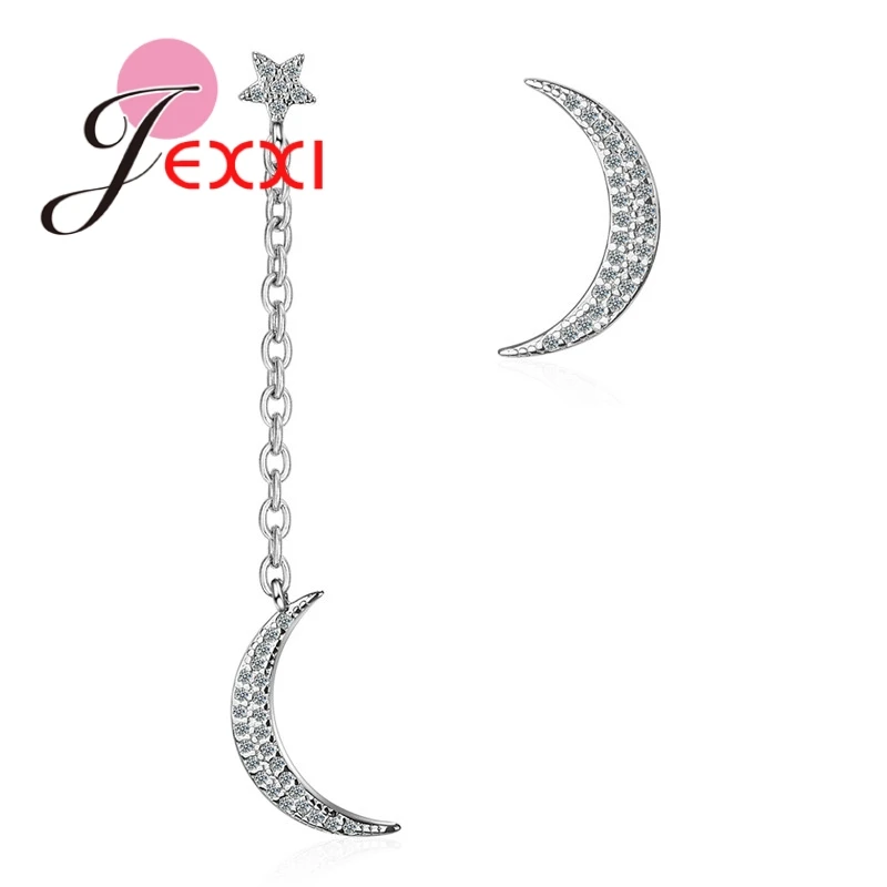 Bright Shining Rhinestons Dangle Moon 925 Sterling Silver Ladies Drop Earring Elegant Women Handmade Jewelry
Bright Shining Rhinestons Dangle Moon 925 Sterling Silver Ladies Drop Earring Elegant Women Handmade Jewelry