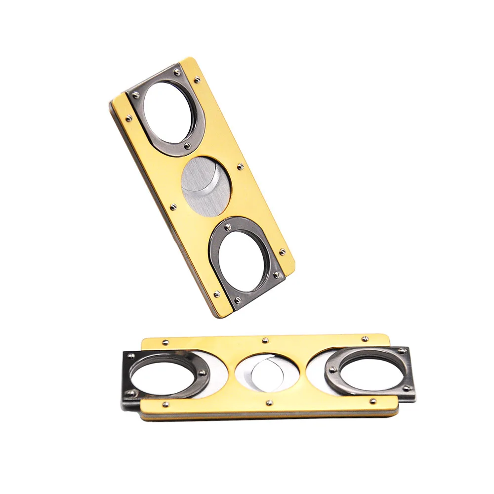 FOCUS Stainless Steel Guillotine Double Blade Cigar Cutter Metal Gold Plated Clipper Port Cuban Cigar Cutter Knife Scissor
FOCUS Stainless Steel Guillotine Double Blade Cigar Cutter Metal Gold Plated Clipper Port Cuban Cigar Cutter Knife Scissor