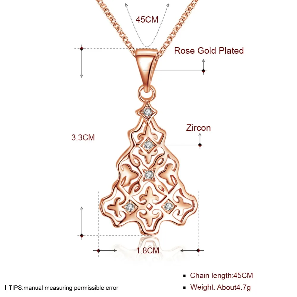 Women's New Necklace, 925 Sterling Silver Christmas Series Zircon Necklace (Rose) Christmas Tree Fashion Necklace N1216-B
Women's New Necklace, 925 Sterling Silver Christmas Series Zircon Necklace (Rose) Christmas Tree Fashion Necklace N1216-B