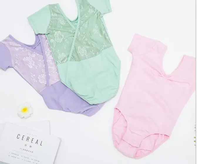 90cm-150cm Girls Short Sleeve Lace Ballet Dancewear Leotard Gymnastics Tops Costumes Pink Mint Purple Free Shipping
90cm-150cm Girls Short Sleeve Lace Ballet Dancewear Leotard Gymnastics Tops Costumes Pink Mint Purple Free Shipping