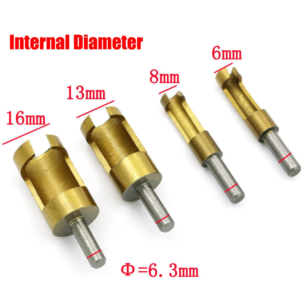 4pcs Barrel Cork Drill Plug Cutter Drill Bit Carbon Steel Wood Work Plug Bit Set 6mm-16mm Hole Saw Arbors Handy Woodwork Tool