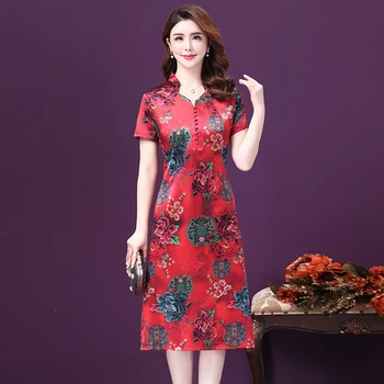 2020 Spring Summer Fashion Short Sleeve Silk Women Dress New Style Exquisite Printed High End Elegant Temperament Female Dresses
2020 Spring Summer Fashion Short Sleeve Silk Women Dress New Style Exquisite Printed High End Elegant Temperament Female Dresses