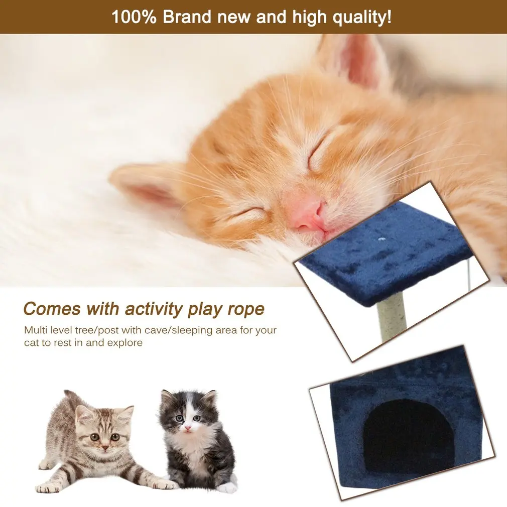 Cat Tree House 90CM With Hanging Ball Kitten Furniture Scratches For Cat Climbing Frame Sisal Rope Toy
Cat Tree House 90CM With Hanging Ball Kitten Furniture Scratches For Cat Climbing Frame Sisal Rope Toy