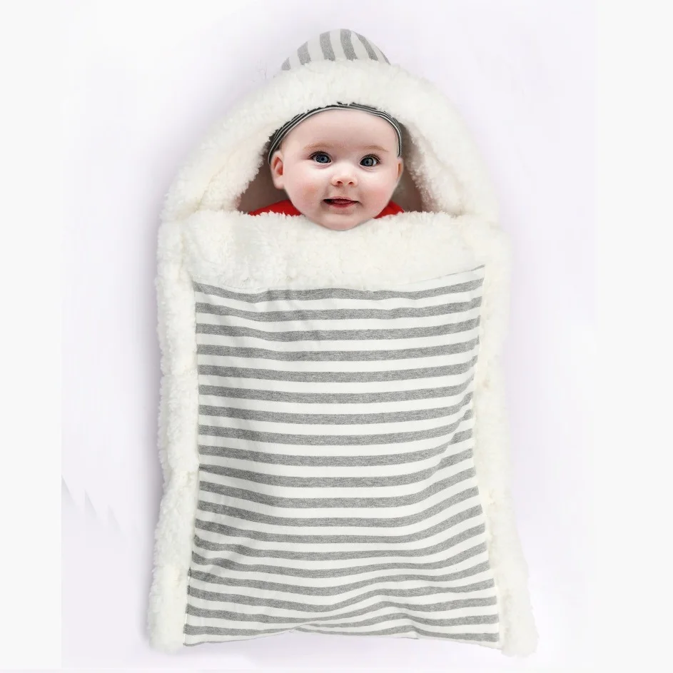 Striped Fleece Baby Envelope Sleepsacks For Newborns Winter Warm Infant Stroller Wrap Blankets Soft Anti-kick Baby Sleeping Bag
Striped Fleece Baby Envelope Sleepsacks For Newborns Winter Warm Infant Stroller Wrap Blankets Soft Anti-kick Baby Sleeping Bag