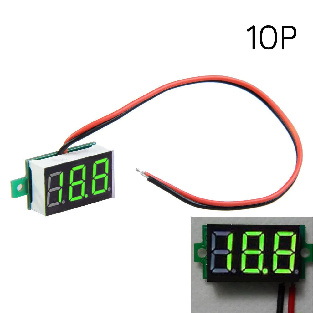 30X10mm 2-Line Mini Digital Voltmeter Green LED Panel Voltage Meters 3- Digital Display Voltage Voltmeter
30X10mm 2-Line Mini Digital Voltmeter Green LED Panel Voltage Meters 3- Digital Display Voltage Voltmeter