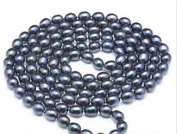 Natural BLACK 8-9mm Rice Freshwater Pearl Necklace 50"
Natural BLACK 8-9mm Rice Freshwater Pearl Necklace 50"